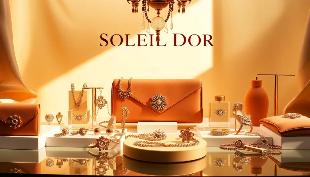 Showcase curated Soleil Dor accessories highlighting luxury craftsmanship and vibrant colors.