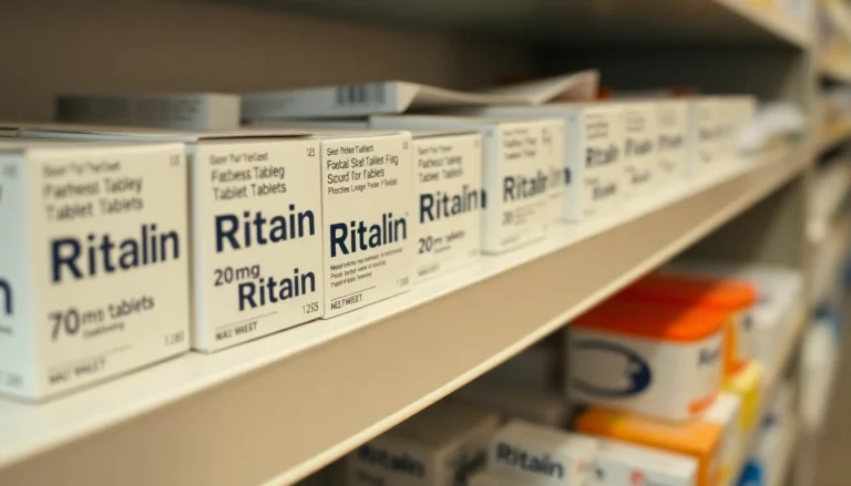 Buy Ritalin 20mg zonder recept to find reliable pharmaceutical products on a well-organized pharmacy shelf.