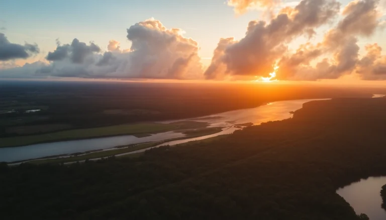 Showcase of drone photography prices highlighting vibrant sunset landscape shots capturing serene nature views.