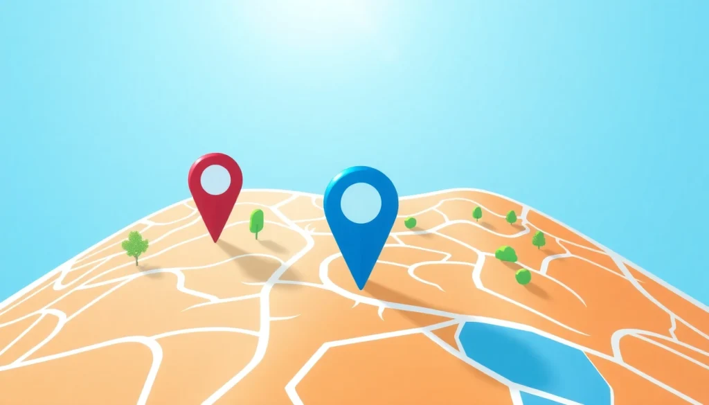 Visit Here highlighted on a colorful map pin design, emphasizing navigation and exploration.