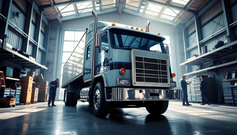 Heavy-duty truck repair Florida showcasing skilled mechanics at work in a well-equipped workshop.