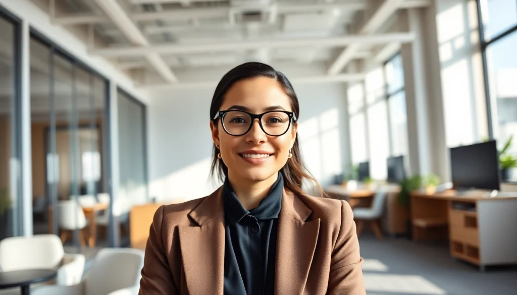 Captivating corporate headshots spotlighting a professional in a sleek office environment, enhancing brand image.