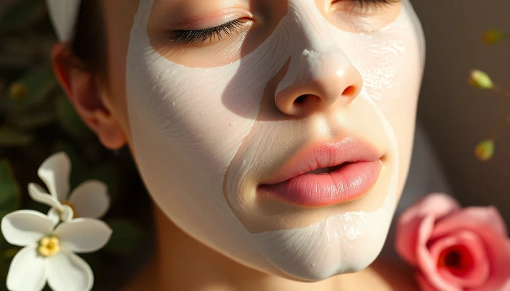 Applying a revitalizing facial mask to enhance skin radiance and hydration.