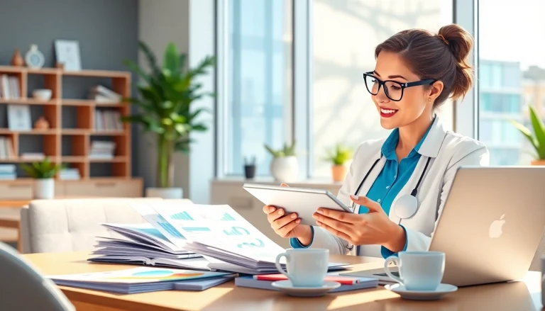 Effektives marketing für pflegedienste zeigt einen Marketer bei der Analyse von Strategien in einem modernen Büro.