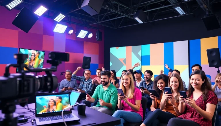 Engage with a Live Stream Audience through vibrant studio setups and dynamic interactions.