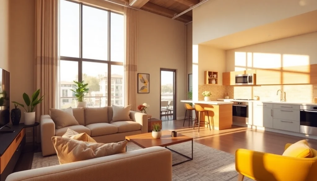 Find your ideal apartments for rent in Glendale, AZ, showcasing a stylish living room and bright atmosphere.