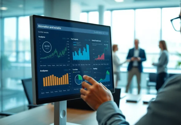 Showcase of accounts receivable automation software in use, highlighting intuitive features and professional workspace.