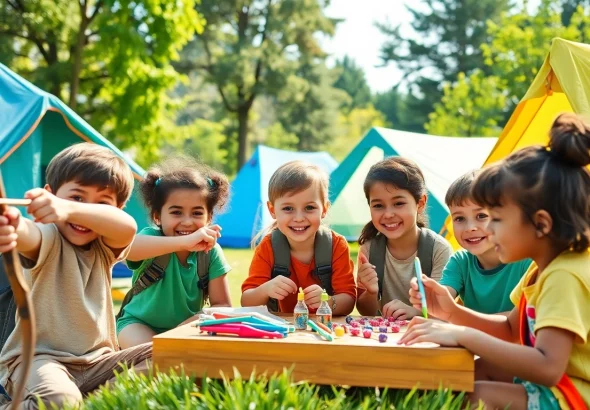 Children participating in various activities at holiday camps, showcasing fun and community spirit.