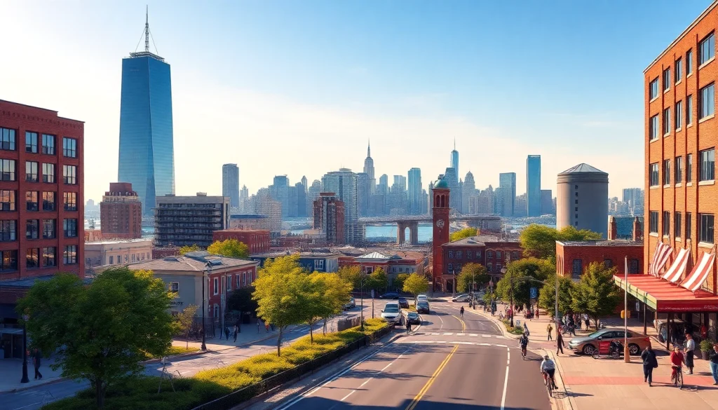 Experience the lively atmosphere of Jersey City NJ with its stunning skyline and vibrant street scenes.
