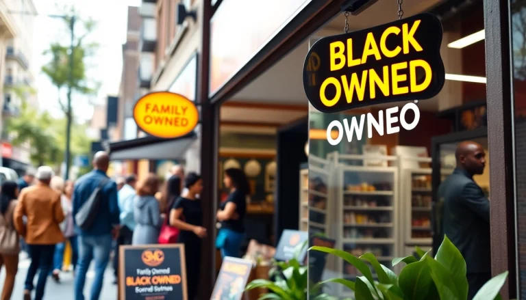A vibrant storefront of a family-owned and Black-owned business, showcasing community engagement and warmth.