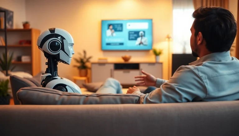 Engaging ai sex bot interaction in a cozy environment highlighting intimacy and technology.