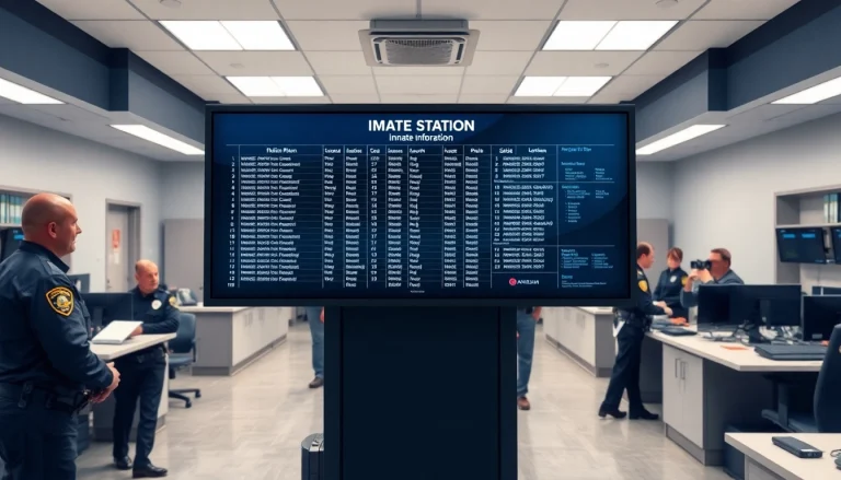 Access Anaheim Police Station inmate information through a digital board and dedicated officers.