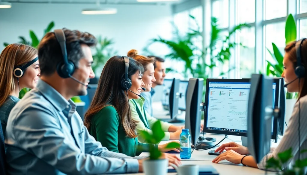Engaging Call center services through professional agents in a modern collaborative environment.