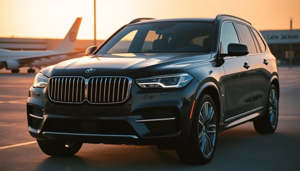 Experience premium car service atlanta with a luxurious SUV waiting at the airport.