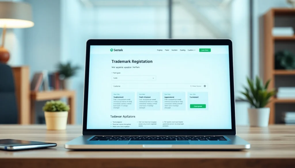 Experience the online trademark registration platform with a user-friendly interface and professional design.