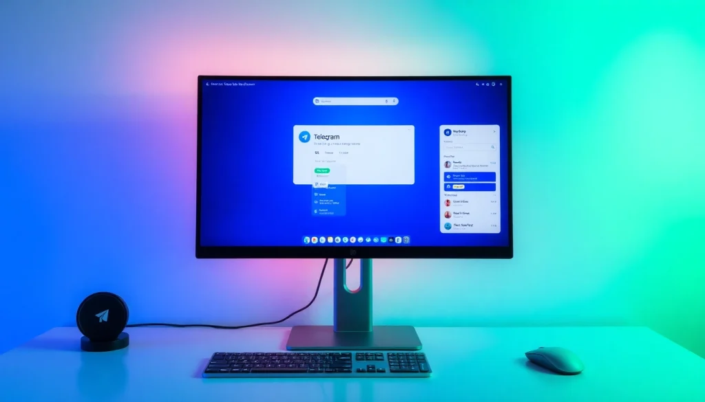 View the Telegram電腦版 interface on a desktop setup showcasing its user-friendly design and features.