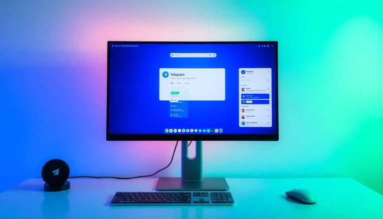View the Telegram電腦版 interface on a desktop setup showcasing its user-friendly design and features.