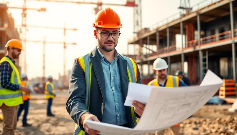 nvq level 6 construction site management questions and answers pdf depicting a construction site manager analyzing project documents.