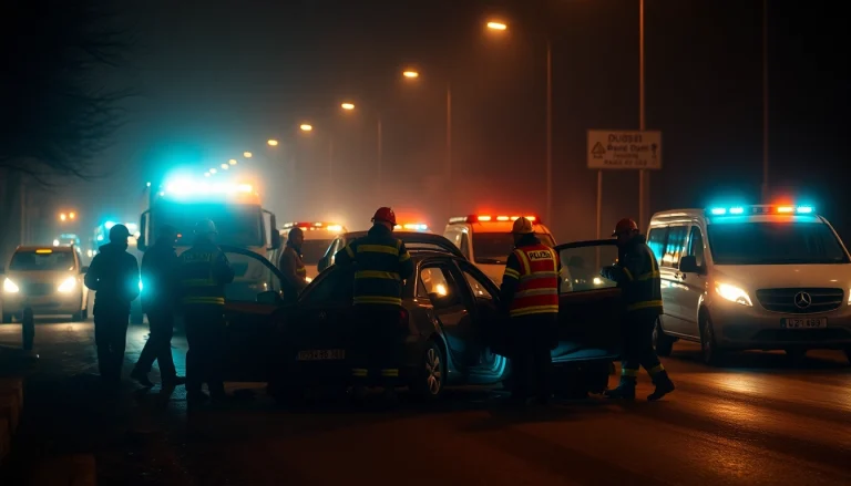 Düzce haber son dakika: Emergency personnel respond urgently at a Düzce traffic accident scene filled with activity.
