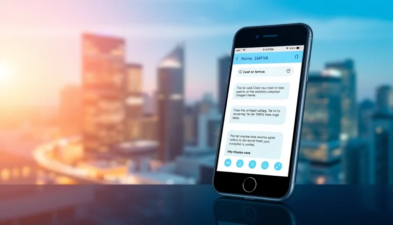 Utilize smsvpa's SMS services on a modern smartphone showcasing digital interface features.