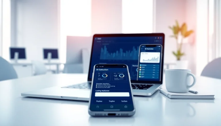 Analyze text accurately with an AI checker interface in a modern office setting.