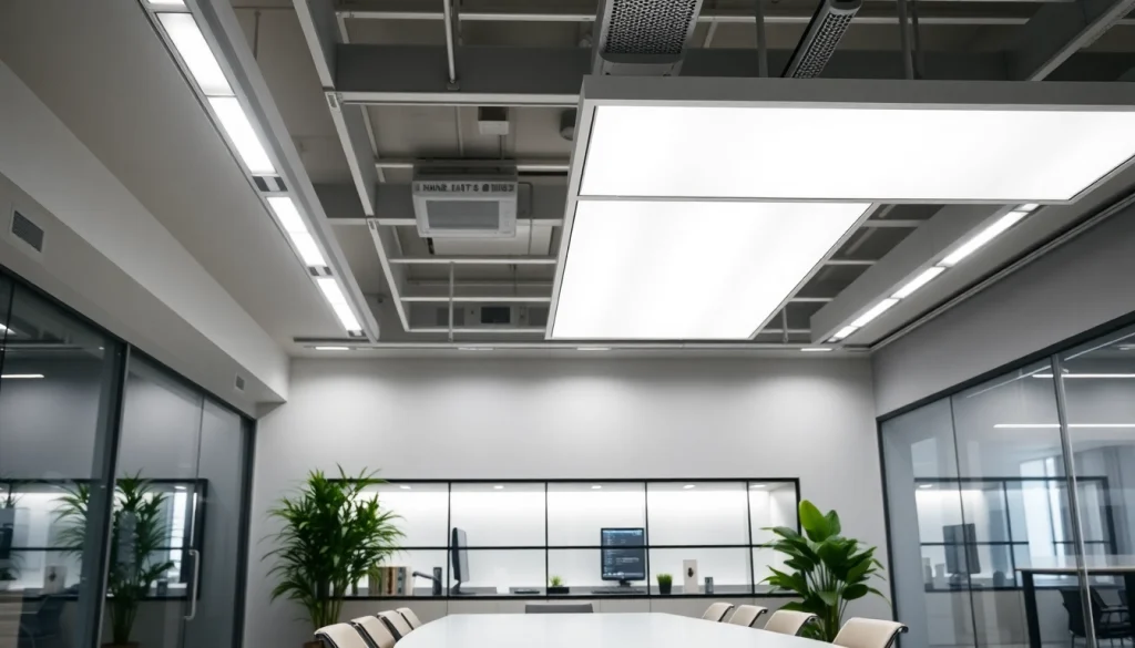 Illuminated LED Linear Light enhances modern office aesthetics and functionality.