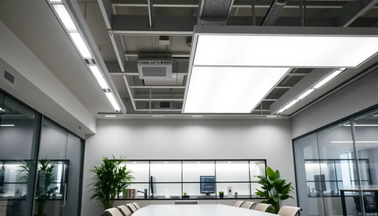 Illuminated LED Linear Light enhances modern office aesthetics and functionality.