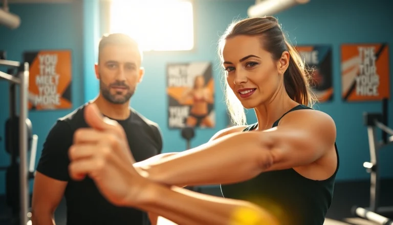 Engage with personal trainer sevenoaks in a modern fitness studio during a workout session.