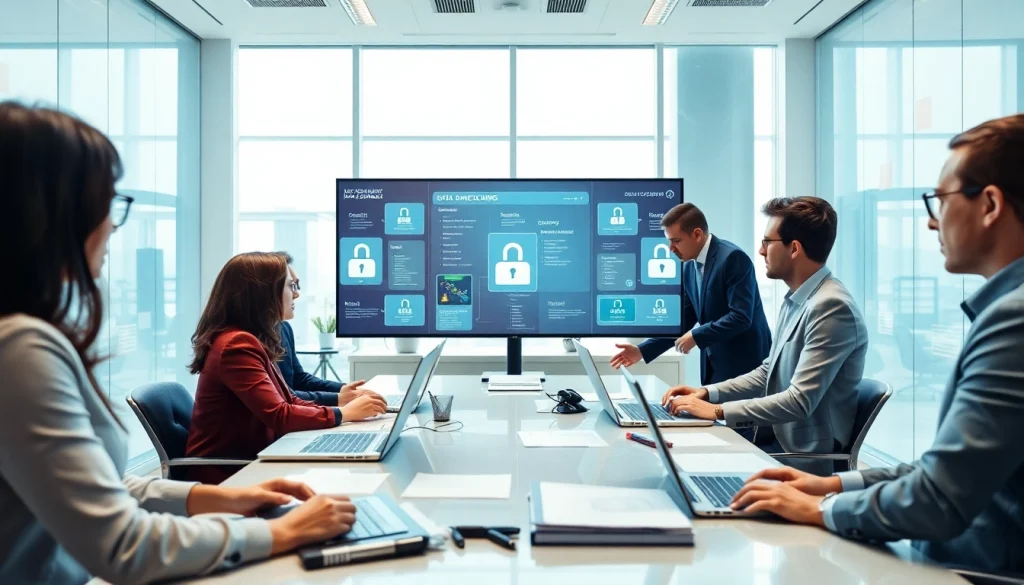 Datenräume als sicherer Austauschraum für vertrauliche Dokumente in einem modernen Büro.