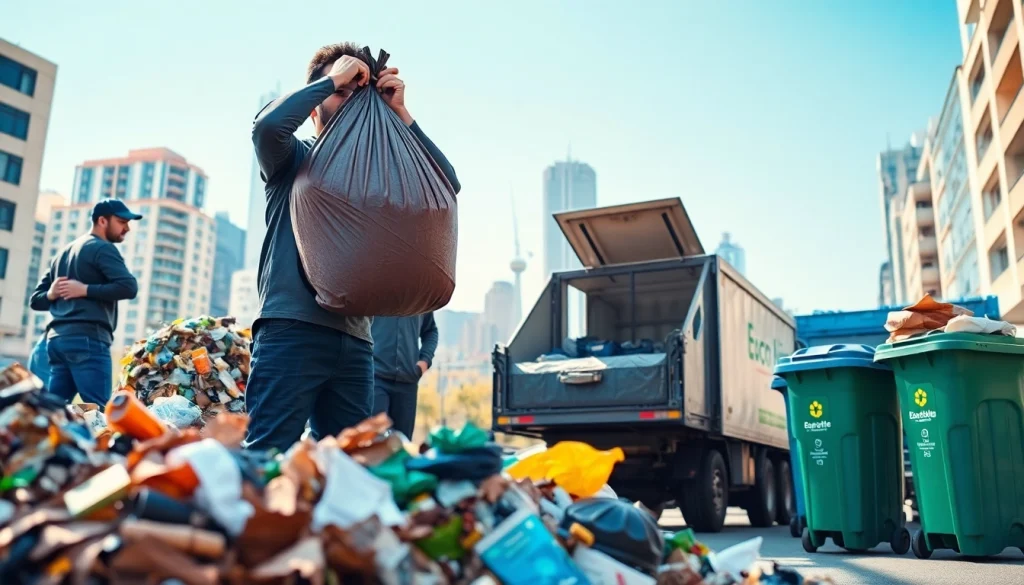 Same Day Rubbish Removal team efficiently handling waste in an urban setting, ensuring a cleaner environment.