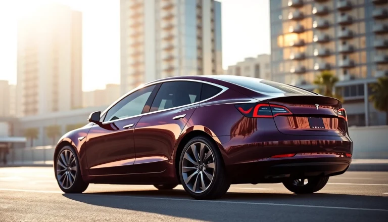 Tesla window tinting Southampton on a sleek Model 3, showcasing premium quality and stylish design.