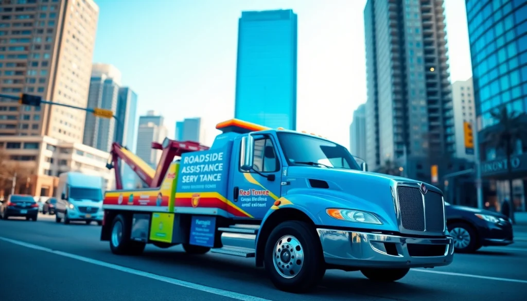Roadside Assistance in Toronto featuring a professional tow truck ready to assist drivers.