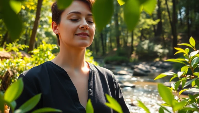 Practicing mindfulness in nature for effectively dealing with stress and promoting relaxation.