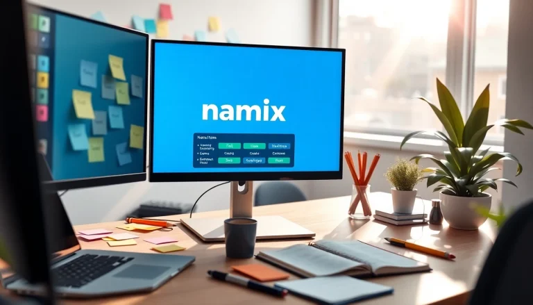 Generate unique names effortlessly with the namlix name generator on a creative workstation.