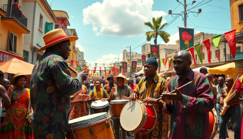 Engage with local African music discovery at a vibrant festival showcasing traditional musicians.