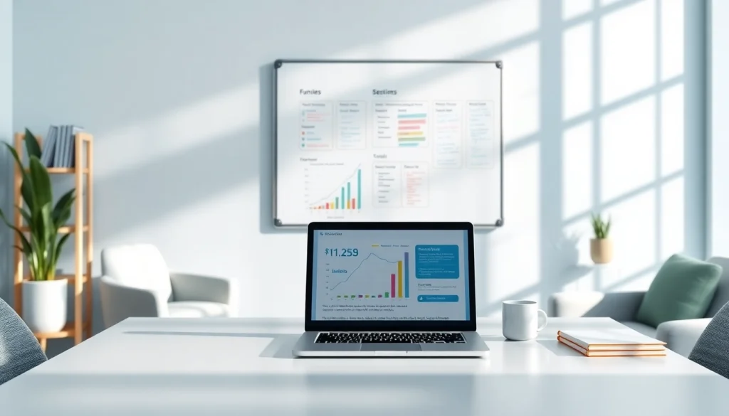Showcase Funnels for course creators in a modern workspace with vibrant metrics.