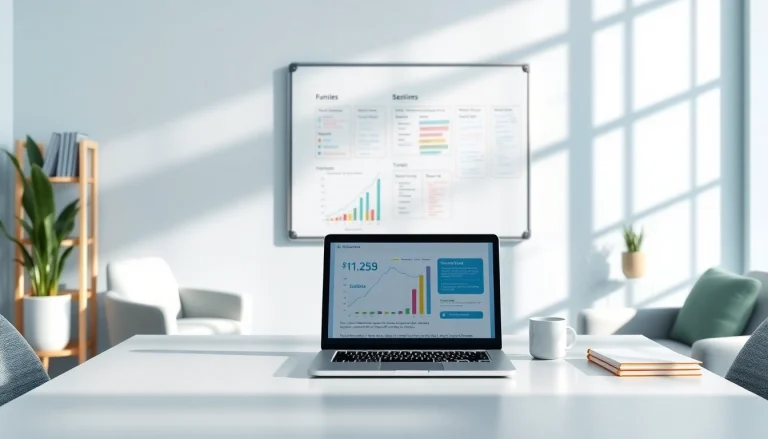 Showcase Funnels for course creators in a modern workspace with vibrant metrics.