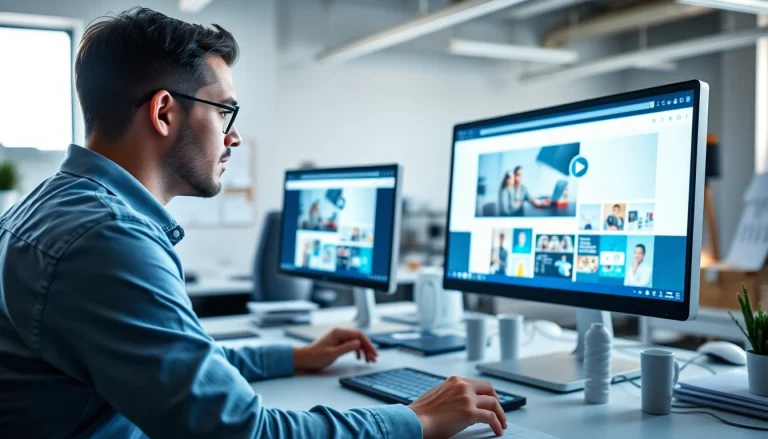 Enhance your online presence with expert web design edmonton showcased in a lively office environment.