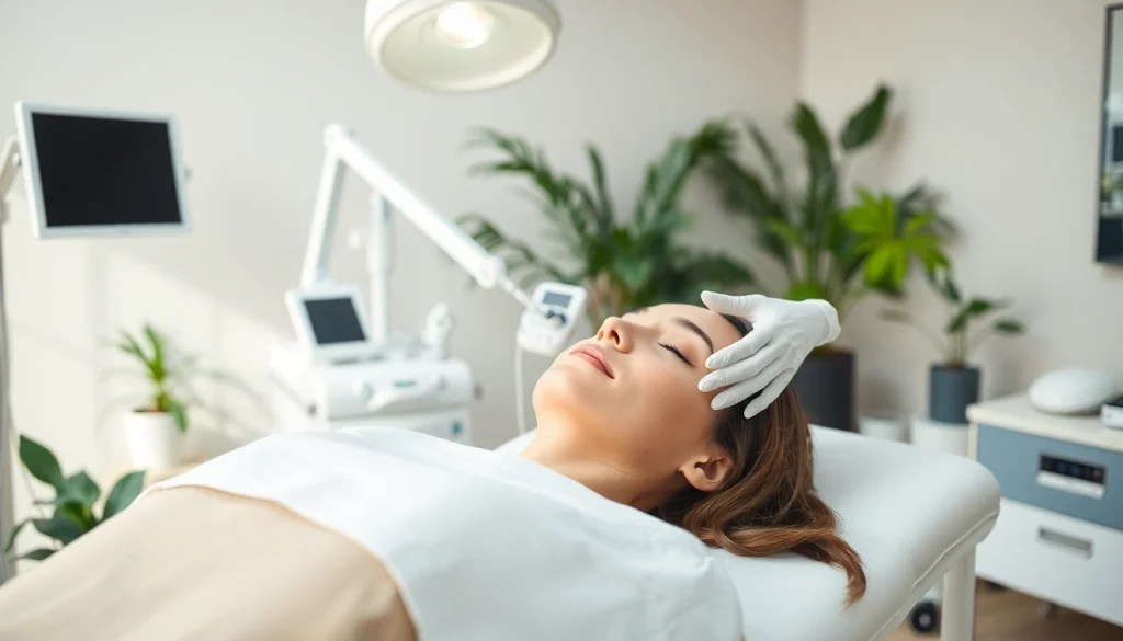 medspa near me offering a tranquil facial treatment in a serene modern clinic.