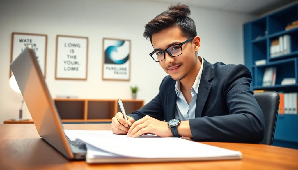 Crafting customer service resume summary examples with focus and professionalism in a bright office.