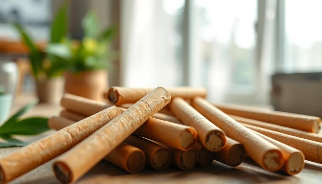 Hemp cigarettes presented professionally in a serene setting, highlighting their quality and appeal.