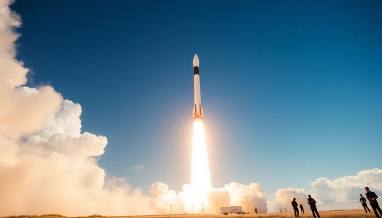 Launch of Rocket Lab spacecraft showcasing revenuerocketlab technology in action.