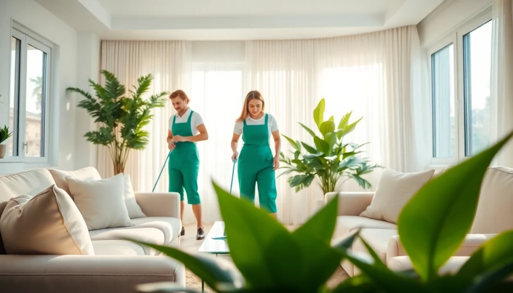 Experience top-notch cleaning service near me with a professional team transforming a cozy home.