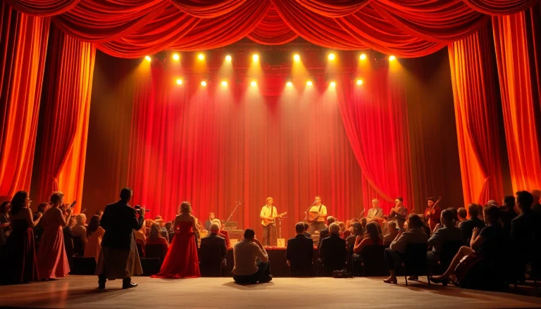 Engaging performers showcasing an enchanting firelight theater experience, captivating the audience.