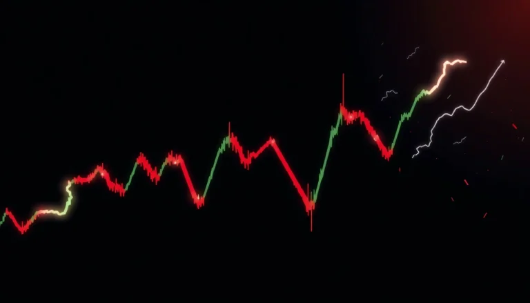 Bitcoin flash crash today illustrated with fluctuating graphs and dramatic lightning effects.