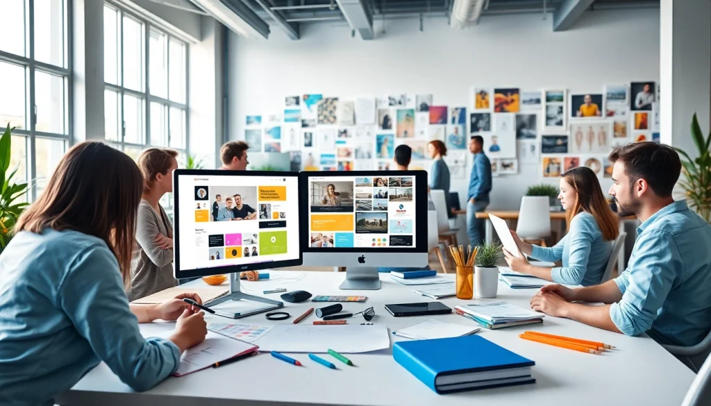 Web design companies Kansas City collaborating creatively in a modern studio environment